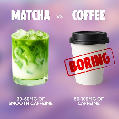 PerfectTed Blueberry Matcha Powder, Ceremonial Grade Japanese, 75g (30 Servings), Perfect for Lattes & Smoothies | Contains Caffeine | with L-Theanine | Vegan | Gluten-Free