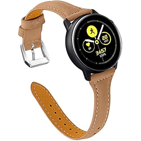 Galaxy Watch 42mm Uhrenarmbänder,Miya Slim Echtleder Uhrenarmband Damen Herren Kompatibel für Galaxy Watch 42mm/Galaxy Watch 3 41mm/Active2 40mm 44mm/Gear S2 (M4) Cover
