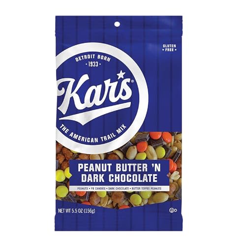 Kar’s Nuts Peanut Butter ‘N Dark Chocolate Trail Mix – 5.5 oz Snack Mix, Pack of 12 - Gluten-Free Snack Mix
