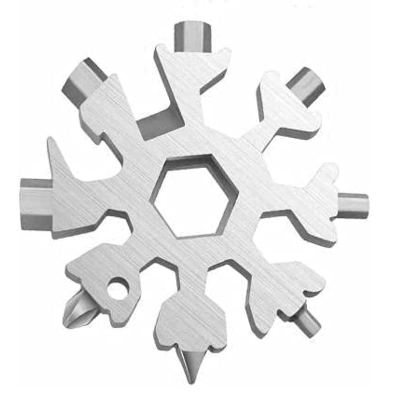 Exxelo 18in1 Snowflake Shape Multifunctional Tool, High?Carbon Steel Spanner, Portable Hex Wrench, Multi Hand Tool, for Outdoor Sports
