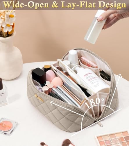 Image of Travel Makeup Bag, Large Capacity Puffy Toiletry & Cosmetic Bag for Women