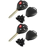 Key Fob Keyless Entry Remote Shell Case & Pad fits Toyota 2008-2013 Avalon / 2007-2011 Camry / 2008-2013 Corolla / 2009-2014 Venza (HYQ12BBY, GQ4-29T), Set of 2