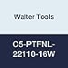 Walter Tools C5-PTFNL-22110-16W Tool Steel Boring Bar, Left Hand, 1.575" Minimum Bore Diameter, 3.465" Maximum Bore Depth, 4.331" Length