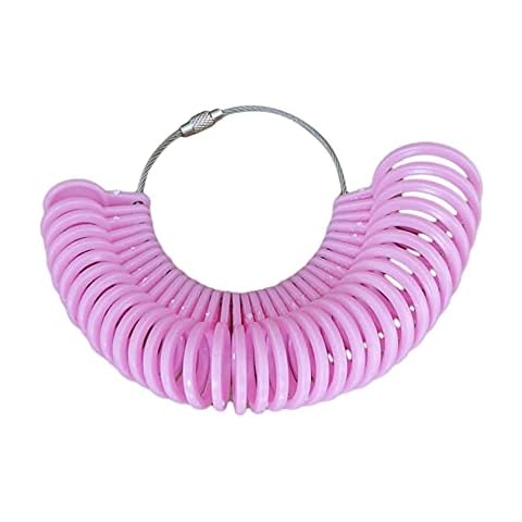 QQWA Ring Sizer Gauge Set Ring Measure Tool Finger Sizing Tools Rings Size Measurements Sizes A-Z,Pink Cover
