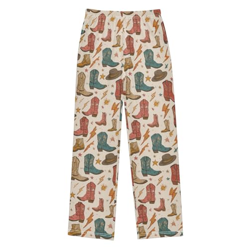 Pajama Bottoms, Pajamas Long Pant Cowboy Boots Retro Lounge Wear Casual Sleep Pants Soft Pjs Sleepwear