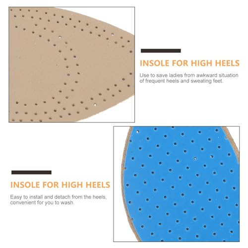 2 pares de plantillas de cuero transpirables para tacones altos miniatura 4
