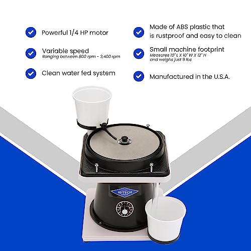 Hi-Tech Diamond 8" All U-Need - Jewelry Instrument, Mineral & Stone Rock Shaping, Stone Grinder, Shapers with Variable Speed Motor & Stone Polishing Machine Tool, Mineral Rock Polishing Kit Included