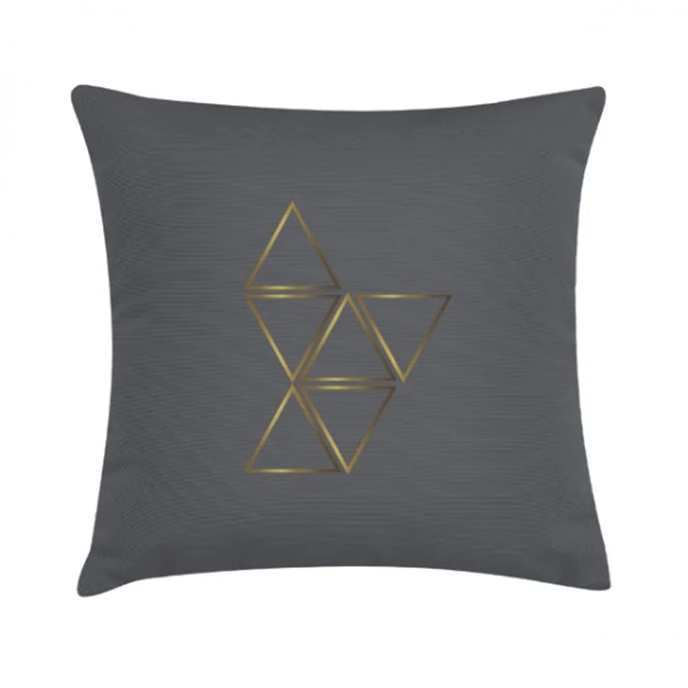 Tak Design Pillow, Cotton, Grey/Gold, 45mm X 45mm X 2mm