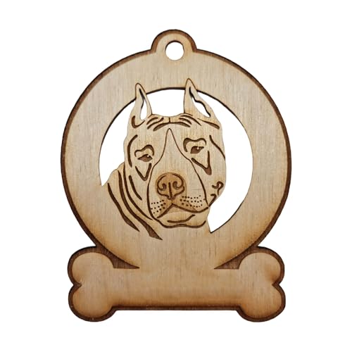 American Staffordshire Terrier Ornament, Personalized Amstaff Christmas Ornaments for Dog Lovers, Dog Owner Gifts, Christmas Decorations, Unique Rainbow Bridge Gifts, Memorials, Handmade in The USA