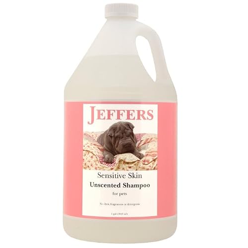 Jeffers Pet Sensitive Skin Unscented Shampoo for Dogs, Cats, Ferrets, & Rabbits, 128 Oz - Hypoallergenic Pet Wash, Fragrance & Dye Free, Soap & Detergent Free, Gentle Grooming Essential, Made in USA