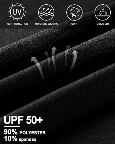 Men’s Sun Protection Shirts, UPF 50+ Long Sleeve Rash Guard,Outdoor Swim Shirt Quick Dry Lightweight for Hiking Running3