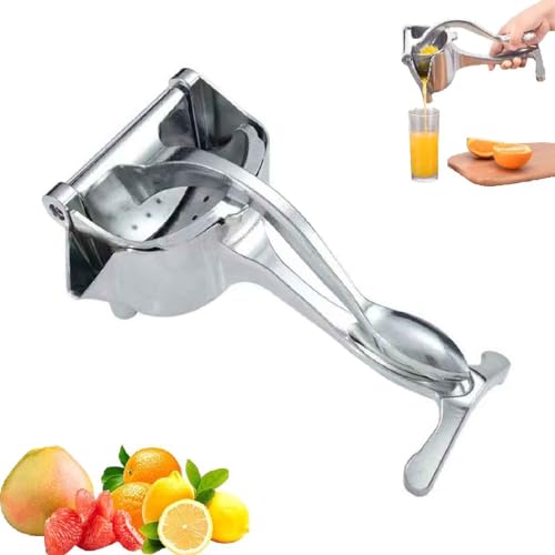Heavy Duty Manual Fruit Juicer Press,Portable Aluminum Juicer With Pour Spout For Mess,Free Pouring,Dishwasher Safe,Easy Clean E