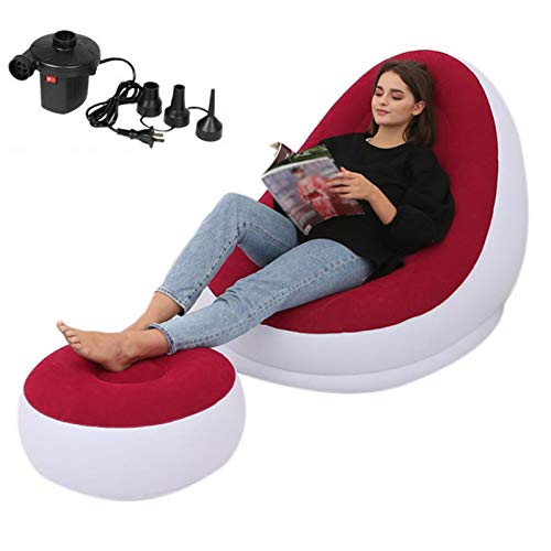 Sofa Hinchable Colchón De Aire Inflable Sofá Perezoso Tumbona Cómoda Taburete para Las Piernas Resto Puf Individual para Uso Doméstico Y Al Aire Libre