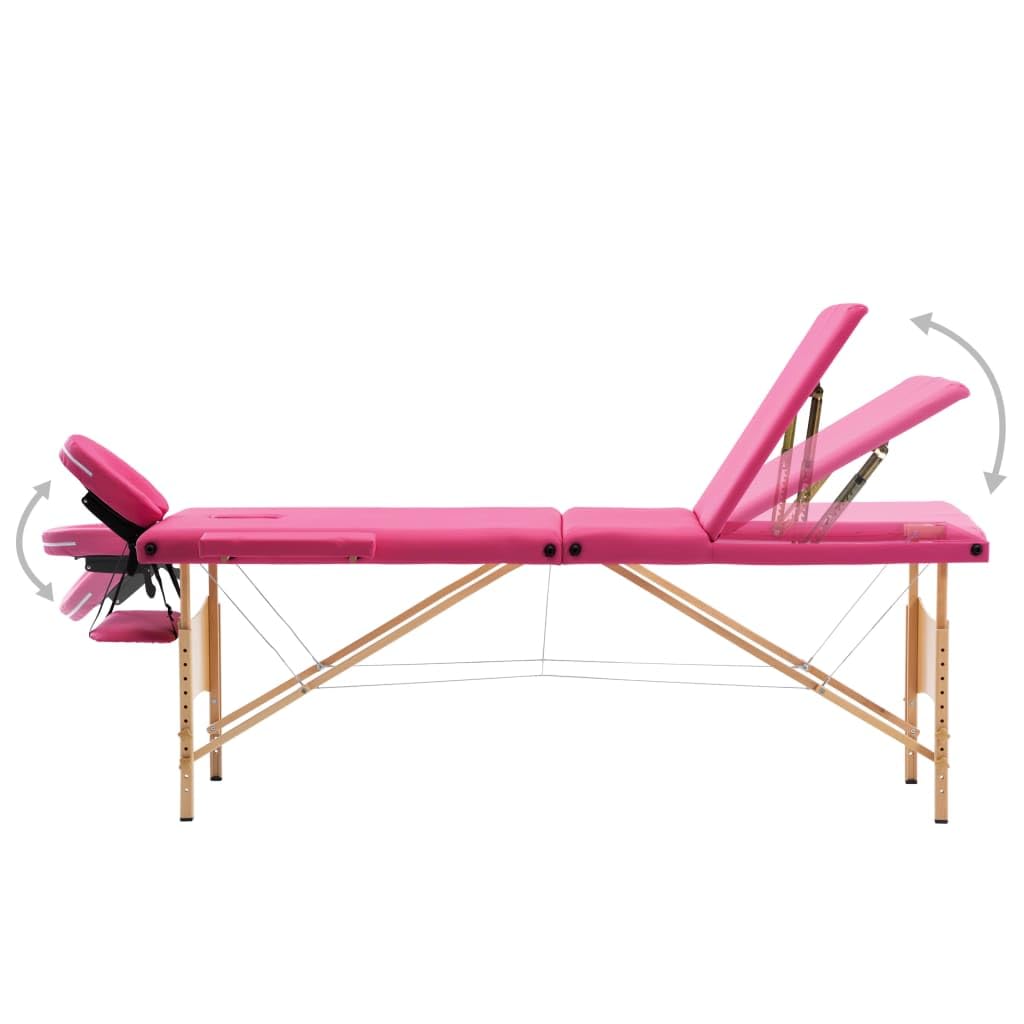 Générique Table de Massage Pliable 3 Zones Bois Rose,Santé & beauté,Hygiène personnelle,Massage & Relaxation,Tables de Massage,Rose,18.85 KG,110188