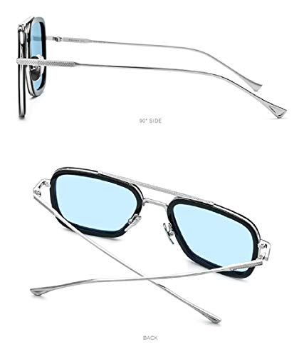 Visions India Edith Square UV Sunglasses Blue - Image 4
