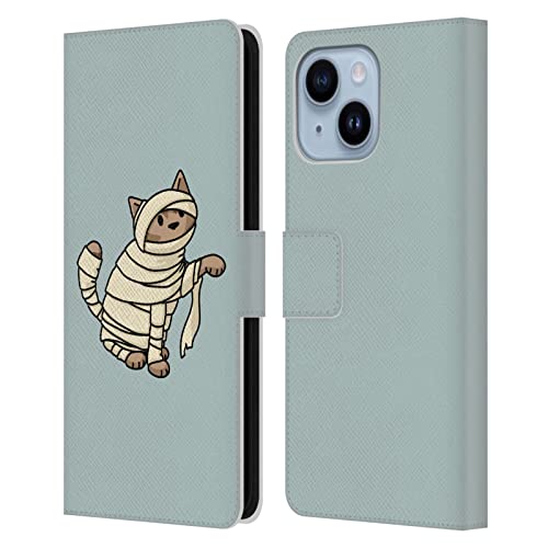 Étui portefeuille iPhone 14 Plus Beth Wilson Halloween Doodlecats en cuir