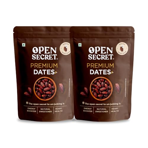 Image of Open Secret Fard Dates | 800gm | Healthy Snacks, Khajoor, Khajur, Dry Fruits, Dates with No Added Sugar Healthy Food & Nutritious (400gm x 2)