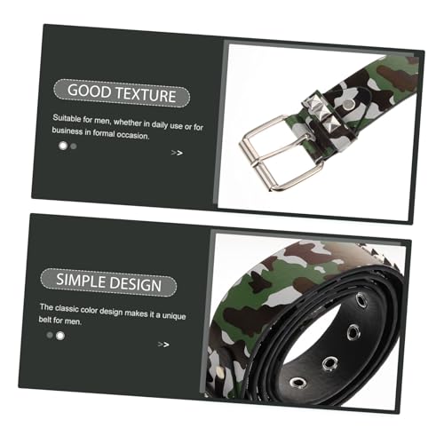 Men Adjustable Fashionable Camouflage Belt Stylish Faux Waist Belt for Work Casual Wear Unique Design for Men Present for Father Day Special Occasions3