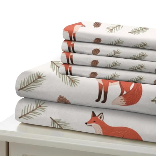 Parure de lit microfibre 220x240 housse couette imprimée renards 3D - 7