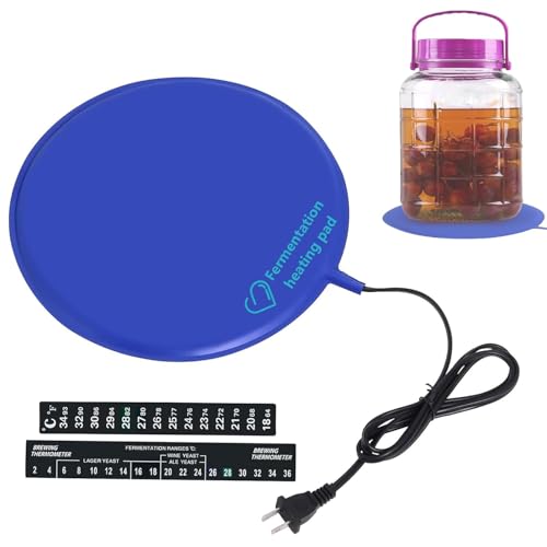 Home Brewing Fermentation Heating Pad 25W for Homebrew Beer &Wine Ferment Dough Used for Plastic/Glass Carboy & Bucket Fermentors with Thermal Control Protector Wine Making Accessories