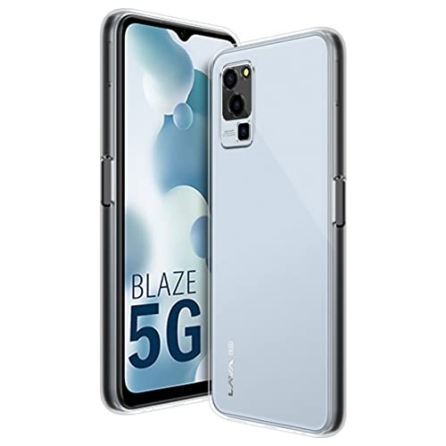 Image of Fashionury Crystal Clear Case for Lava Blaze 5G | Yellowing Resistance | Transparent TPU Silicone | Raised Camera Lips | Slim Transparent Cover