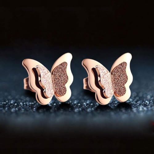 Image of Nilu's Collection Charming Dual Butterfly Classic Stud Earrings For Girls and Women | Anti-Tarnish | Anti- Allergy