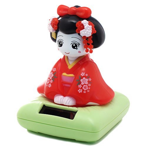 Solar Bobblehead Toy Figure, Maiko Geisha by UFindings