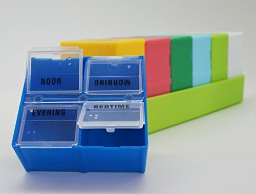 Lifestyle-You Medicine Pill Storage Box Organiser with Case and 7 Large Box with 4 partitions Each. Organise Your Weekly Medicines Conveniently. 3 41CO2EWi2VL