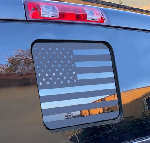 Image of Xinghe for Ford F150 F250 F350 2015-2025, Rear Middle Window American Flag Decals, Matte Black USA Flag Decal for Truck Back Window, for Ford Raptor 2015-2025 Accessories