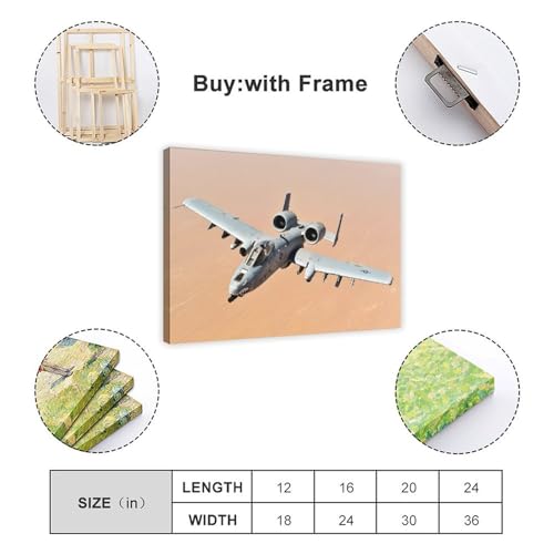Impression sur toile A10 Thunderbolt II - Décoration murale avion militaire cadre