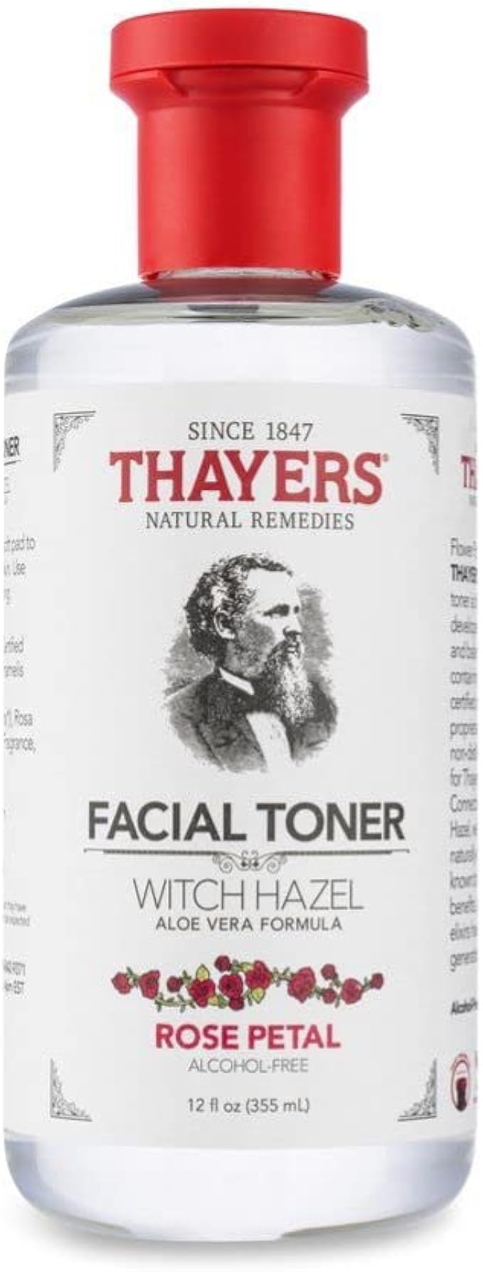 THAYERS Alcohol-Free Rose Petal Witch Hazel Facial Toner with Aloe Vera Formula, 12 Ounce