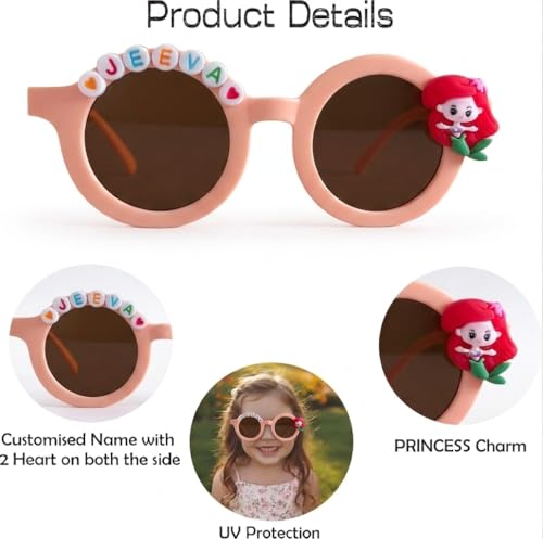 Image of PLAS ART STUDIO Customised round sunglasses Kids Sunglasses Get Kids Name on Frame For Girls & Boys. (Recommended Age 2+)