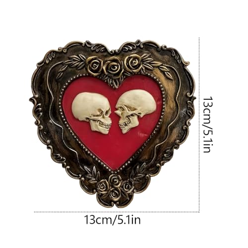 Estatua Calavera Amor Resina Bronce para Decoración Hogar miniatura 2