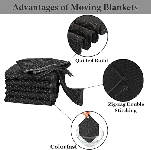 image for BEIBOON 2 Pack Moving Blankets 40x 72