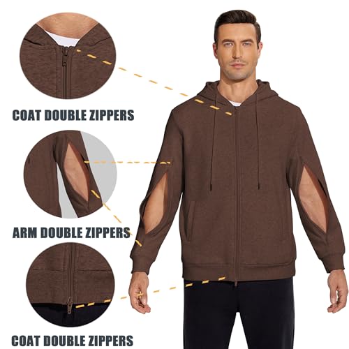 Deyeek Dialysis Sweatshirts with Arm Zipper Jacket Full-Zip Hemodialysis Cotton Warm Heavyweight Sweatshirt3