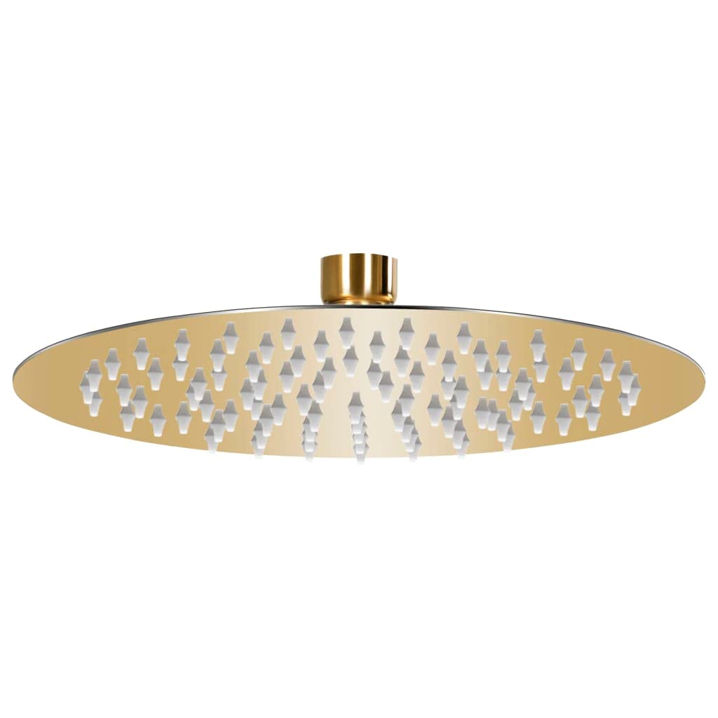 vidaXL Rain Shower Head Bathroom Hardware Accessory Bath Head Sprayer Shower Part Rainfall Overhead Stainless Steel 20 cm Round Gold — image 1