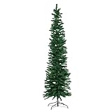 Samuel ALEXANDER 7ft (2.1m) Green Artificial Pencil Christmas Tree With Green Metal Stand and 401 Tips