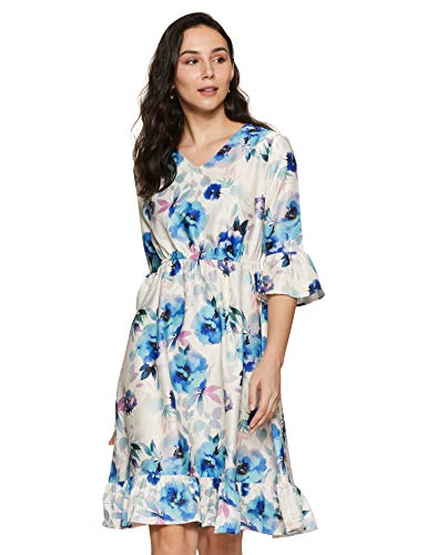 Image of EASYBUY Women's Synthetic A-Line Below The Knee Casual Dress