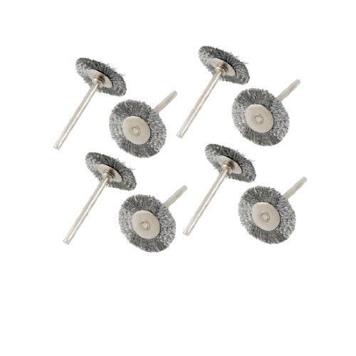 Aexit 25mm Diameter Abrasives Gray Steel Wire Polishing Metal drill hole Brush Wheel 8 Pcs Model:19as404qo28