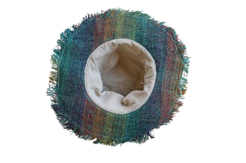 Image of Hemp Sun Hat Wired Wide Brim Big Sizes M /L /XXL Farmers,Raw Hemp Natural Garden Summer Hippie hat