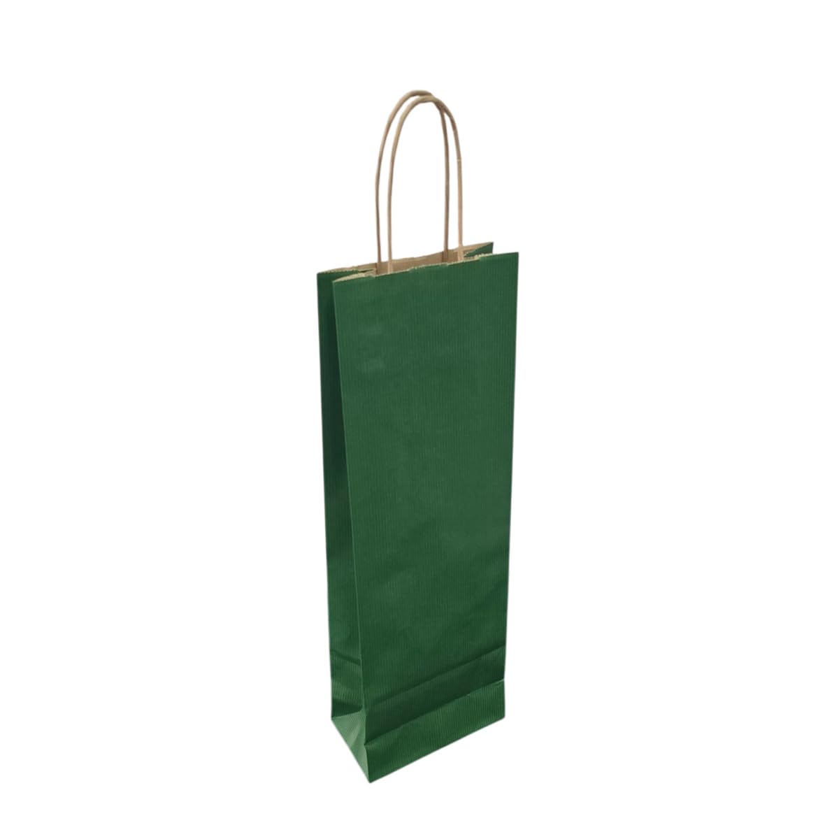 300 Flaschentragetaschen Geschenktüten für (Wein) Flaschen 14+8x39cm grün gerippt Papier 110g/m² extrastark