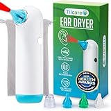 Electric Ear Dryer for Swimmerโs Ear by Tilcare - Rechargeable Ear Drying Water Remover for Swimming, Showering, and Hearing Aids - Comes with 3 Ear Drying Tips & Carrying Pouch