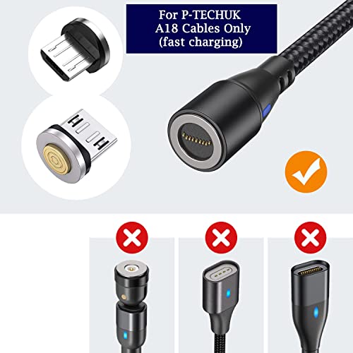 P-TECHUK A18 Super Fast Charging Magnetic Micro USB Tips, Connectors (3 x Micro Usb Tips) NO Cable, Silver - Image 2