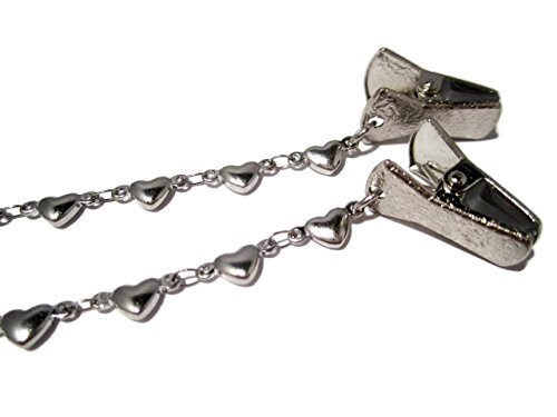 ATLanyards Solid Heart Clip Chain Eyeglass Holder - Heart Holder for Glasses with Clips
