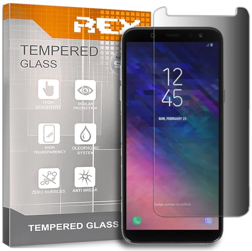REY Protector de Pantalla Antiespía para Samsung Galaxy A8 2018, Cristal Vidrio Templado Premium