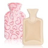 Vesaneae Bolsa Agua Caliente de Peluche Rosado, Agua Caliente Bolsa para Alivio del Dolor