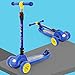 KOBOOW Mini Micro Deluxe Patinete 3 Ruedas Scooter para Niños Plegable De Oscilación Reductor para Niños con Freno Manillar Ajustable Carga 100kg 1-12 Años (Color : Blue)