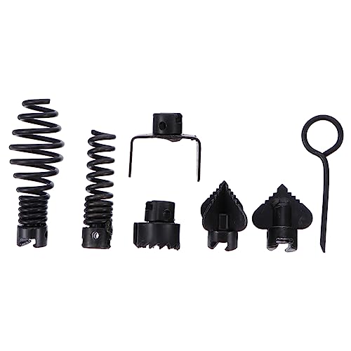 Mikikit 7pc Manganese Steel Cutter Heads Sewer Cleaner Tool for Drain Brush Cleaning