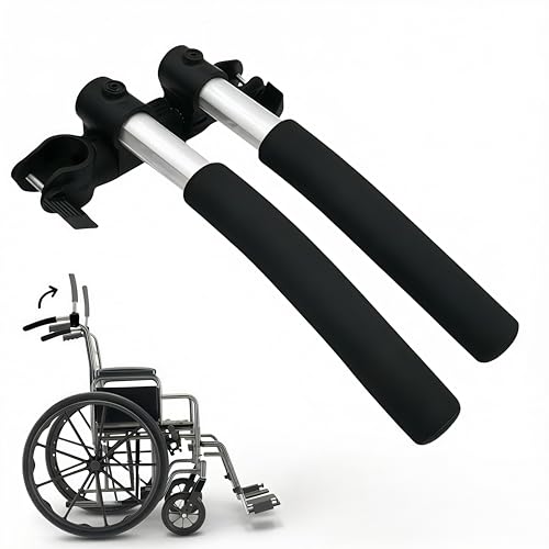 Owfccla Universal Wheelchair Handle Extenders & Stroller Extension Handles -Adjustable 2-Pack Push Bar for Tall Adults,Walker Height Extenders & Baby...