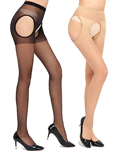 Image of Women's Sexy Shiny Sheer Control Top Tights Silk Stockings Ultra Shimmery High Waist Pantyhose